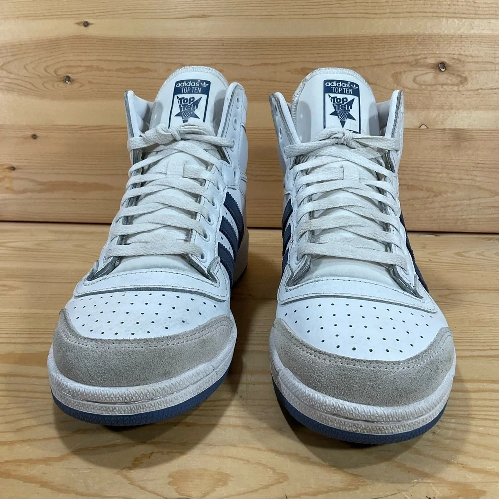 adidas Originals Top Ten Basketball Shoes # FY7095 Retro Men's 8 White Crew Blue